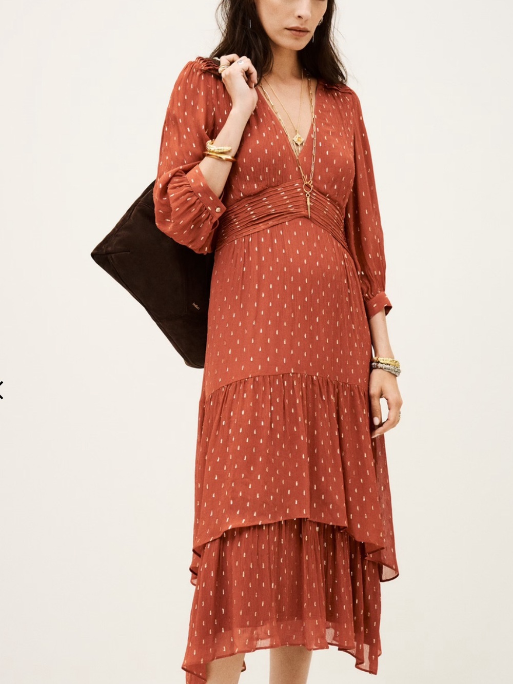 ba&sh Maia Tiered Dress Size Medium